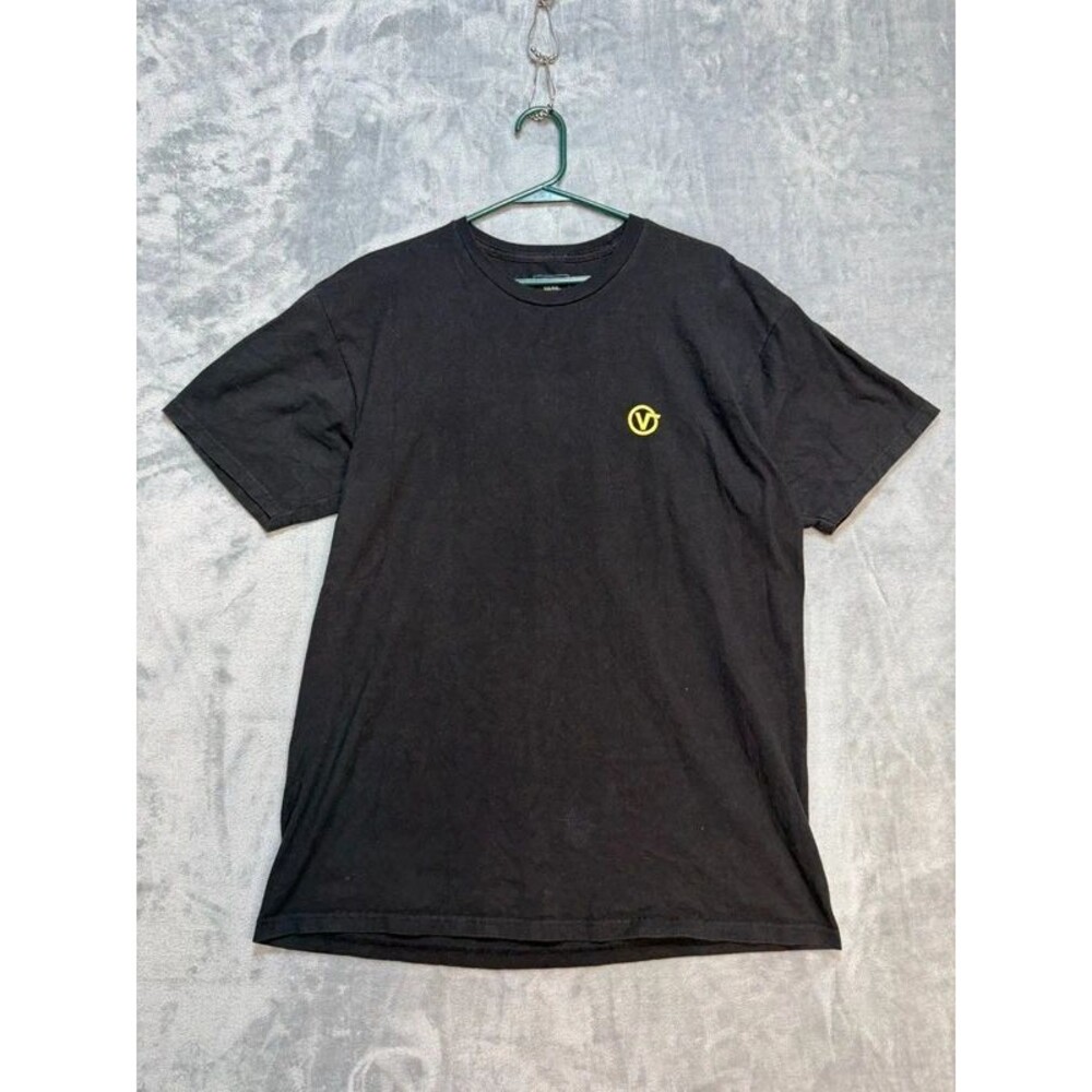 Vans Mens T Shirt Large Black Classic Fit Off The Wall Logo Graphic